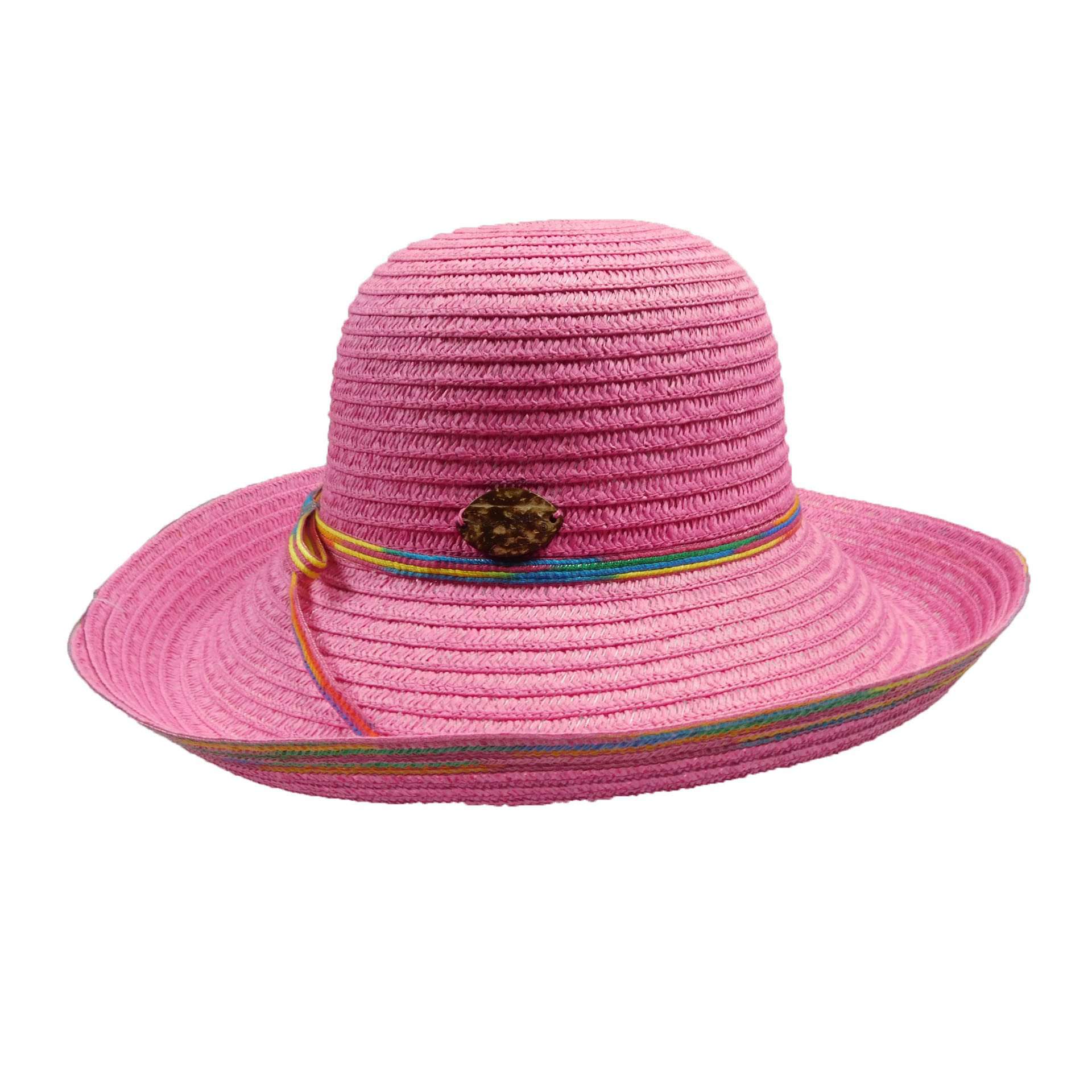 Panama Jack Kettle Brim Hat with Multicolor Trim 