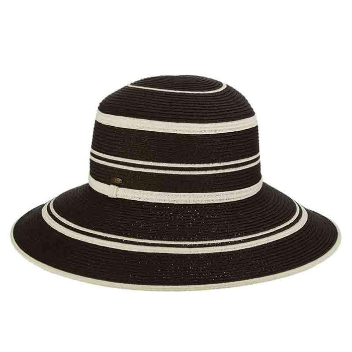 Black and White Big Brim Sun Hat by Scala - SetarTrading Hats