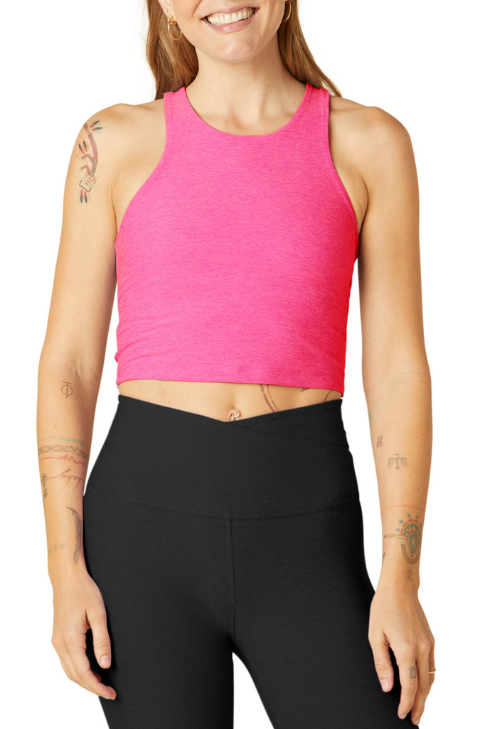 Focus Cropped Tank - Pink Heather