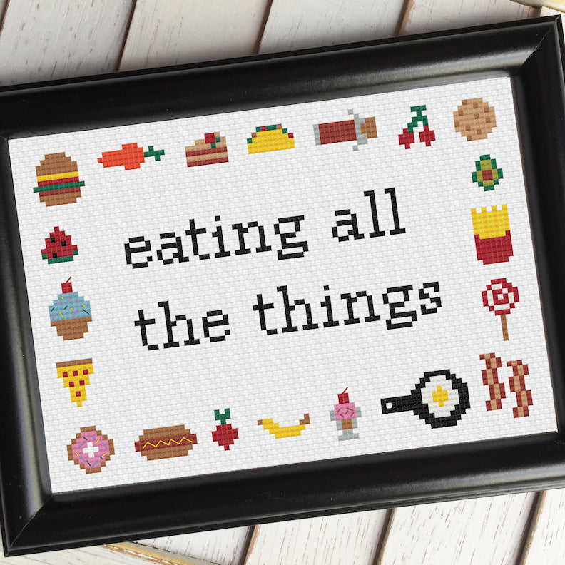Eating All The Things Freebie Cross Stitch Pattern