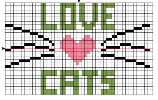 Love Cats Cross Stitch