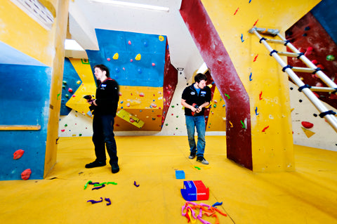 Building the coat hook climbing wall