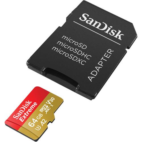 Warmte wijk Boomgaard SanDisk Extreme Micro SD card, 64GB with SD Adapter - CamDo Solutions