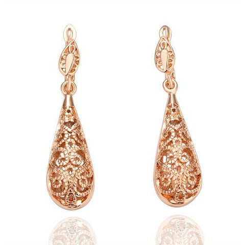 18 K Rose Gold Drop Earrings