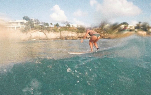 Surfing at Freights surfspot Barbados