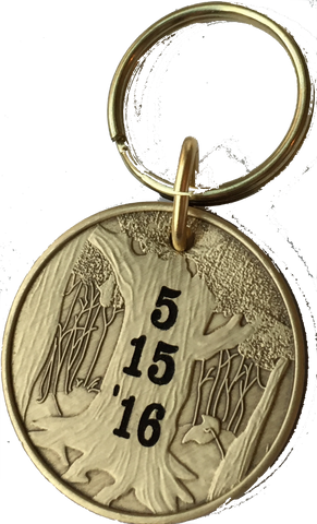 Personalized Engraved Sobriety Date Keychain