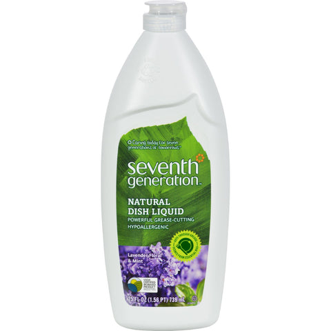 Seventh Generation Dish Liquid - Lavender Floral and Mint - 25 oz - Case of 12