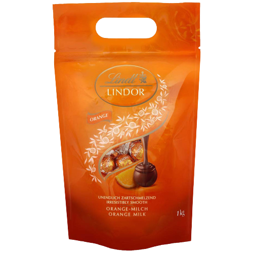 Orange Milk Chocolate Lindt Lindor 1kg Bag Approx 80 Chocolates Chocolate Emporium 8352