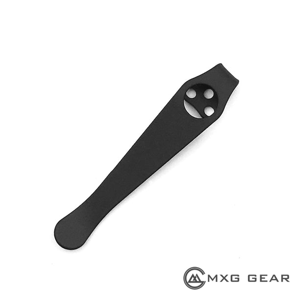 Negro Titanio Clip de bolsillo profundo llevar personalizada hecha para Spyderco ahuecada cuchillo 