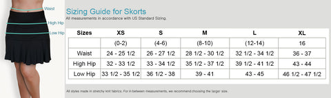 Sizing Guide for Skorts