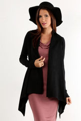 Mystree Black Shawl Cardigan