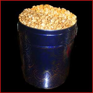 6.5 Gallon Tin of Cheese Popcorn & Caramel Popcorn