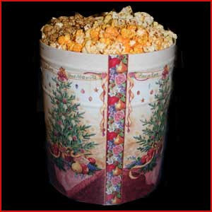 3.5 Gallon Tin of Salted Popcorn & Cheese Popcorn & Caramel Popcorn
