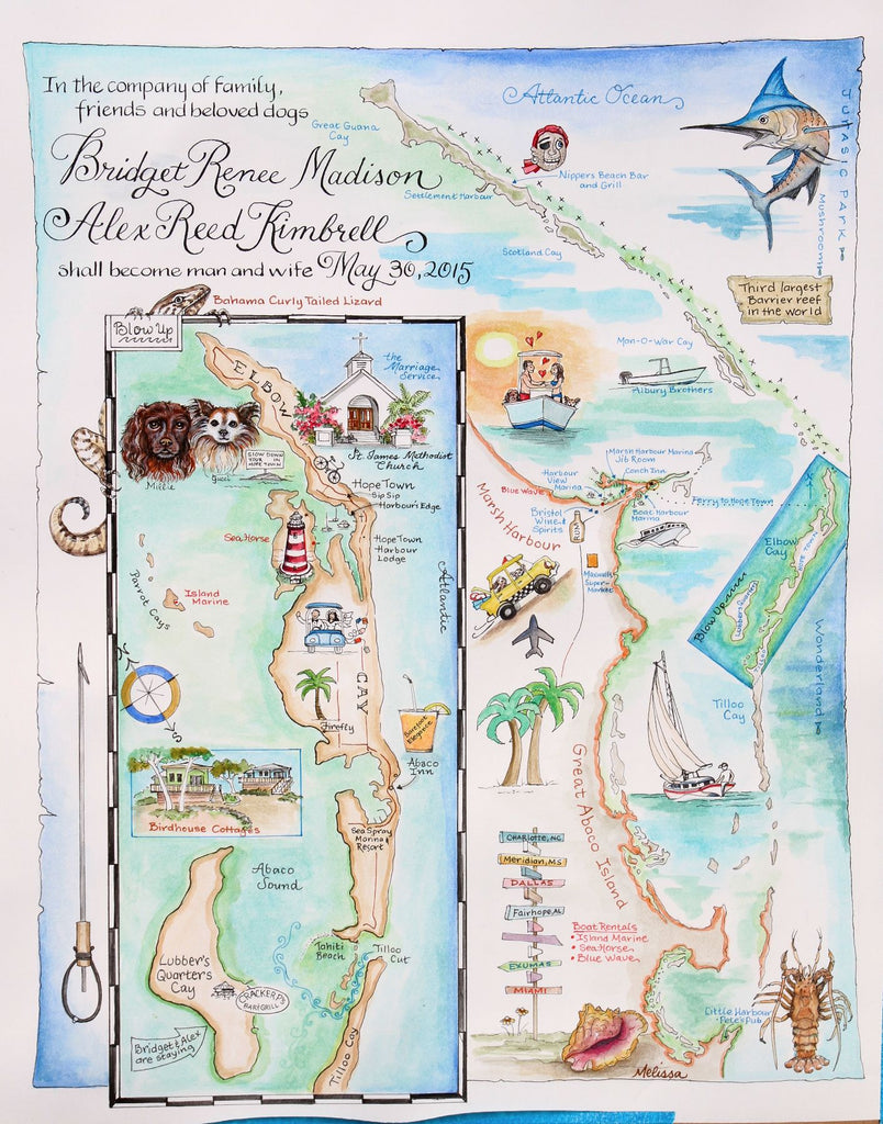 Hope Town, Abaco, Bahamas Wedding Map by Melissa Smith