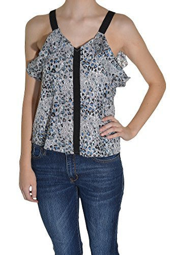 Naked Zebra Silky Ruffle Tank Blouse,Shirts,Naked Zebra - Discount Divas