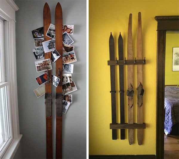 Vintage skis repurposed