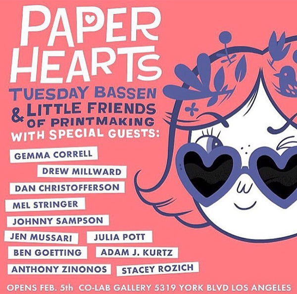 Paper Hearts Art Show by Tuesday Bassen
