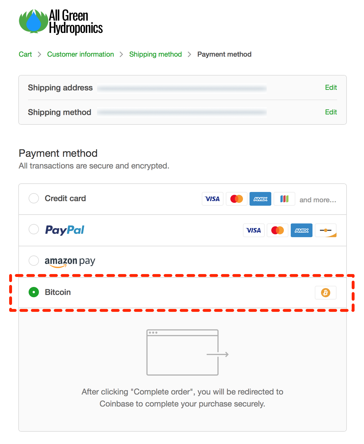 Bitcoin Payment Method