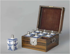 chest with Japanese porcelain