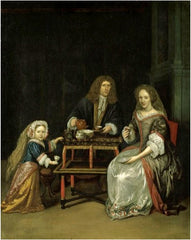 dutch family drinking tea