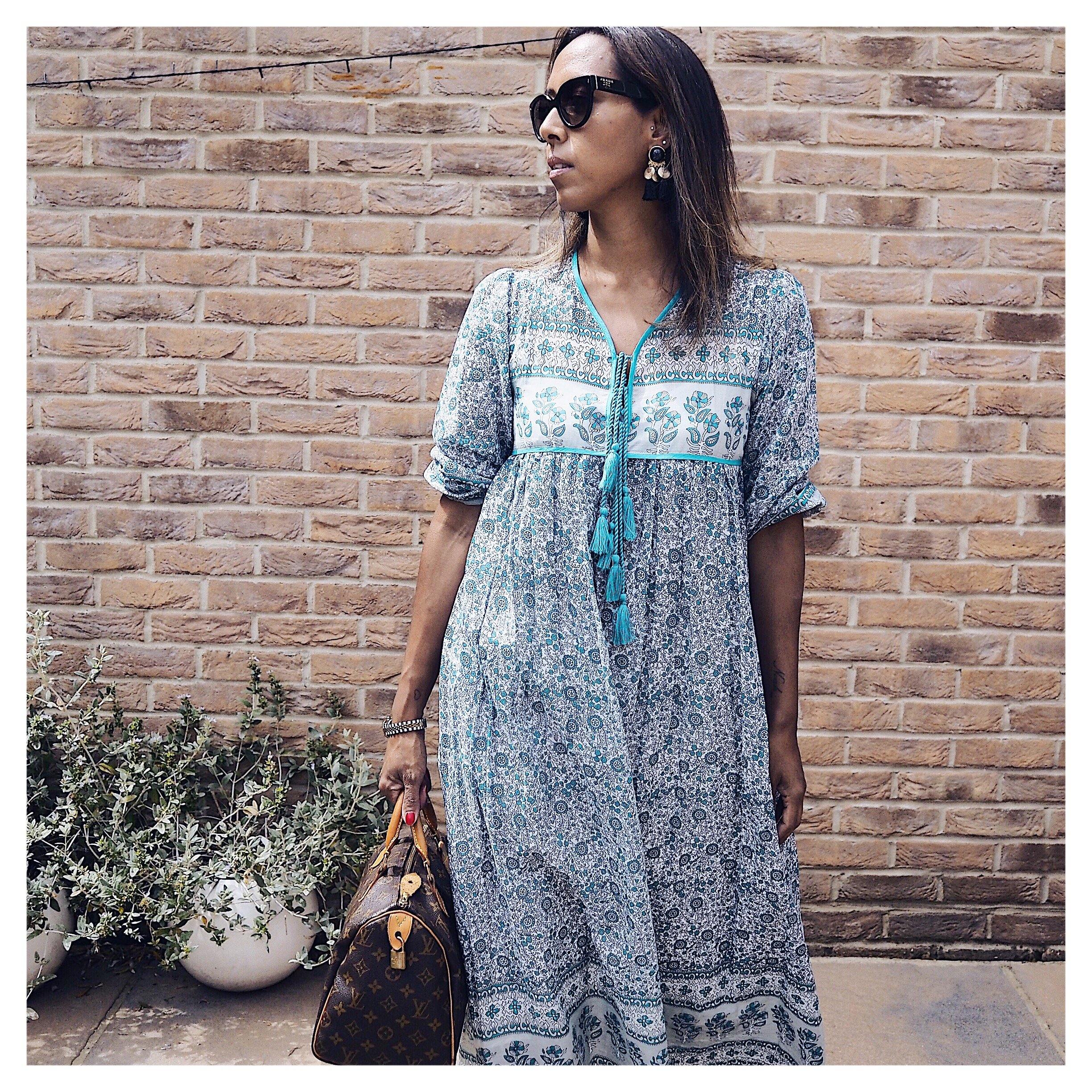 Printed boho summer dresses | ethical, luxury fashion | Dilli Grey