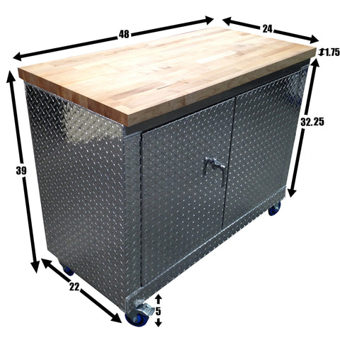 Rolling Workbench Storage Cabinet - 4 Ft | GarageTeam