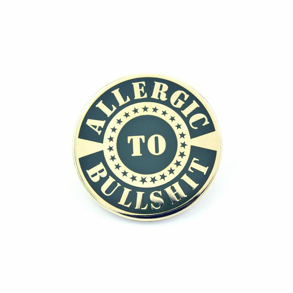 Bastion Morale Lapel Enamel Pin Allergic To BS - Choose Color
