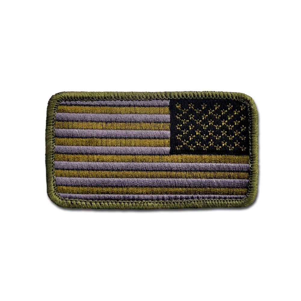 Embroidered Morale Patch - USA Flag Reverse Stars Choose Color