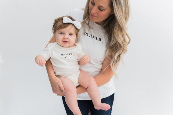 'mama' women's tee, 'mama's mini' onesie