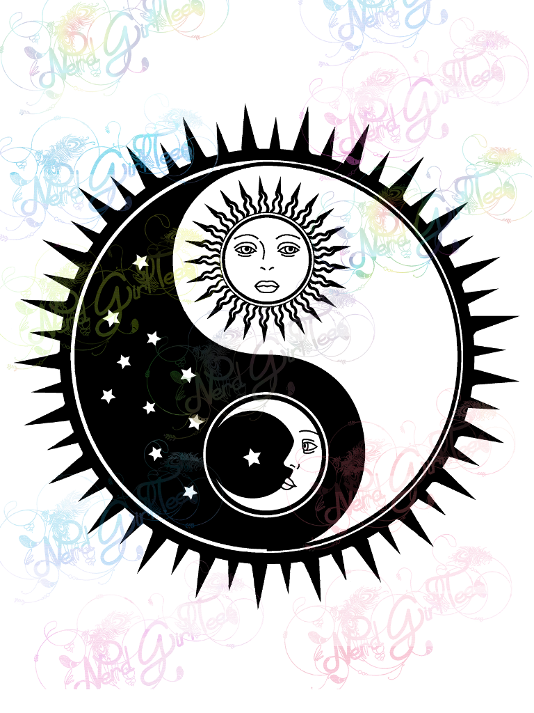 Sun And Moon Yin Yang Digital Print Svg Png Jpg Files Nerdgirltees