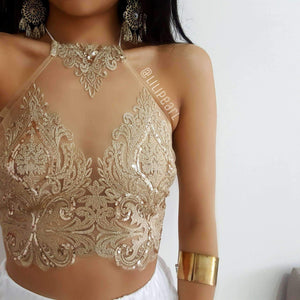 Bronzette ananacatering handmade lace bralet  - ananacatering - ananacateringLithuania - Handmade luxury dragon satin chinese unique womens clothing lace mesh prom dress festival crop top sequin bodychain dolls kill depop shopify silkfred chelsea pearl li bralet lili pearl