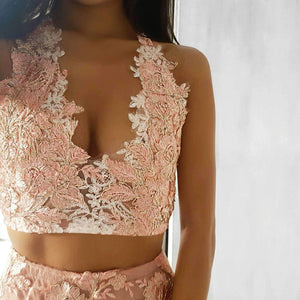 Rose gold Tiffany ananacatering handmade lace bralet  - ananacatering - ananacateringLithuania - Handmade luxury dragon satin chinese unique womens clothing lace mesh prom dress festival crop top sequin bodychain dolls kill depop shopify silkfred chelsea pearl li bralet lili pearl