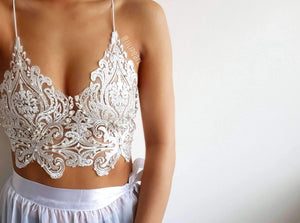 Ice Ice Baby ananacatering handmade lace bralet  - ananacatering - ananacateringLithuania - Handmade luxury dragon satin chinese unique womens clothing lace mesh prom dress festival crop top sequin bodychain dolls kill depop shopify silkfred chelsea pearl li bralet lili pearl