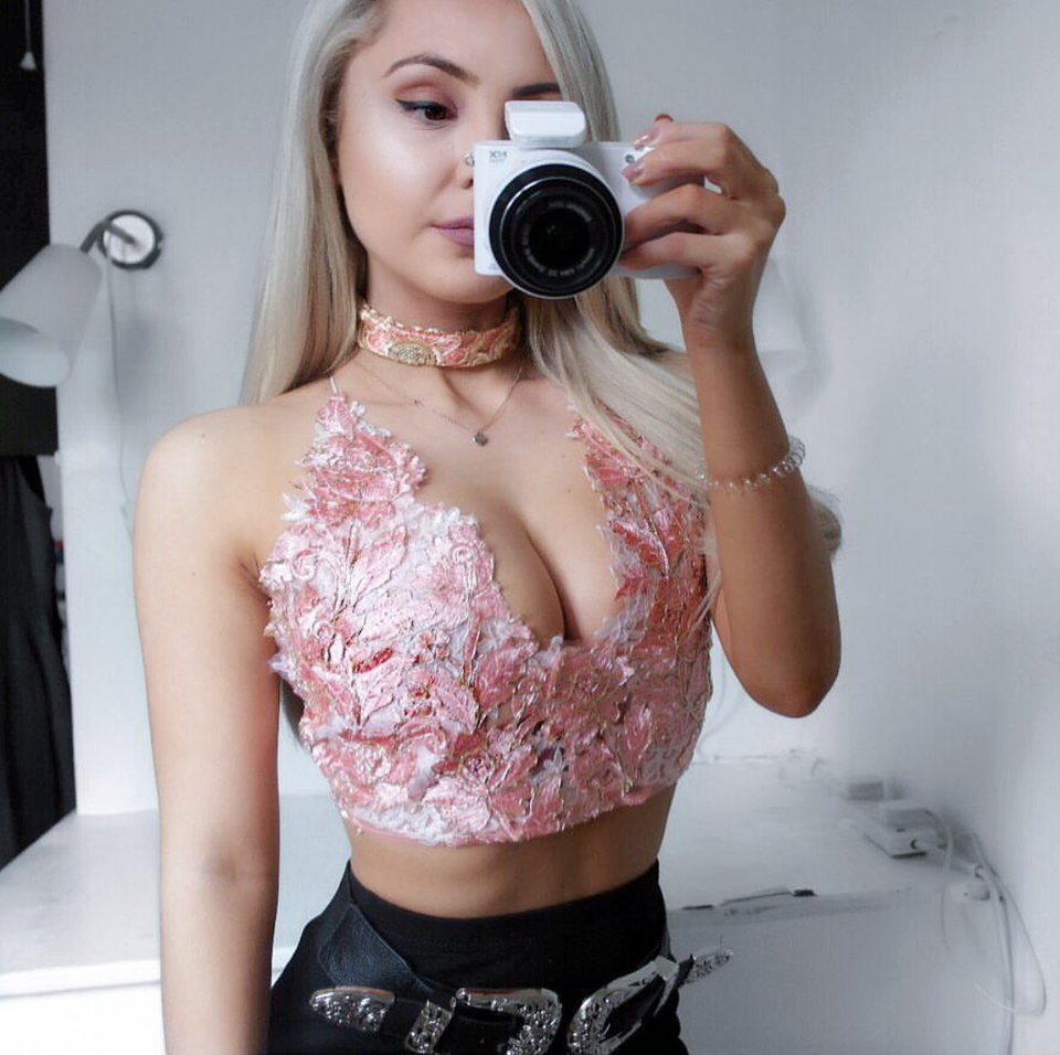 Rose gold Tiffany ananacatering handmade lace bralet  - ananacatering - ananacateringLithuania - Handmade luxury dragon satin chinese unique womens clothing lace mesh prom dress festival crop top sequin bodychain dolls kill depop shopify silkfred chelsea pearl li bralet lili pearl