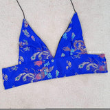 Royal Blue dragon ananacatering handmade triangle bralet  - ananacatering - ananacateringLithuania - Handmade luxury dragon satin chinese unique womens clothing lace mesh prom dress festival crop top sequin bodychain dolls kill depop shopify silkfred chelsea pearl li bralet lili pearl