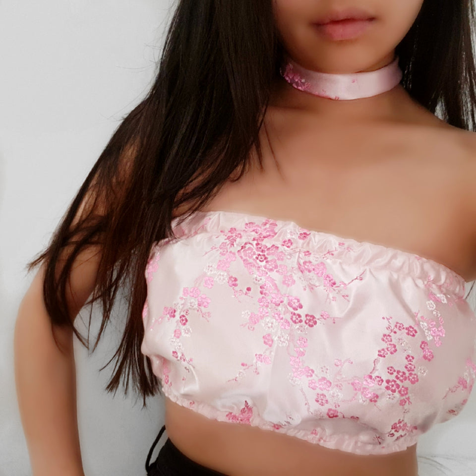 Pink Choker - chinese blossom dragon ananacatering  - ananacatering - ananacateringLithuania - Handmade luxury dragon satin chinese unique womens clothing lace mesh prom dress festival crop top sequin bodychain dolls kill depop shopify silkfred chelsea pearl li bralet lili pearl