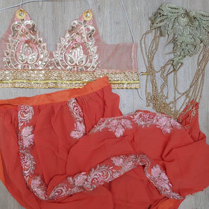 Jasmine orange ananacatering halloween costume triangle bra 3 piece co ord set  - ananacatering - ananacateringLithuania - Handmade luxury dragon satin chinese unique womens clothing lace mesh prom dress festival crop top sequin bodychain dolls kill depop shopify silkfred chelsea pearl li bralet lili pearl