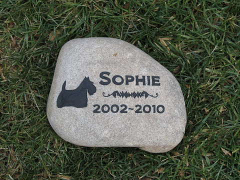 Scottie Memorial Stone, Scottish Terrier, Grave Marker, Headstone 8-9 Inch
