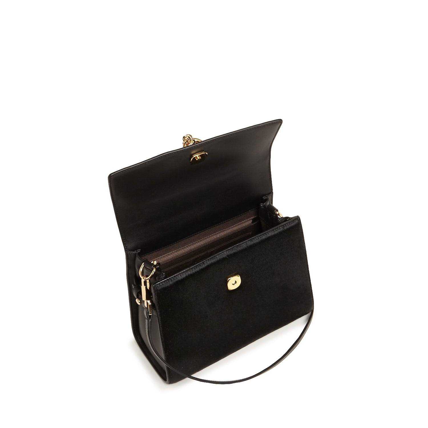 Paley Mini Satchel Hair Calf Ebony