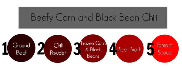 beefy corn, black bean, chili