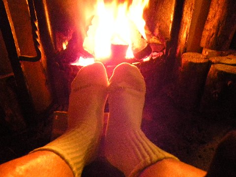 fireplace, relaxing, socks