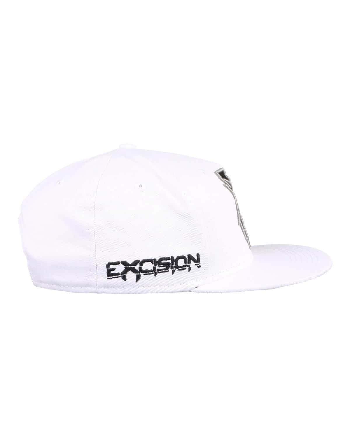 Excision 'Sliced' Logo Snapback Hat - White/Black/Silver