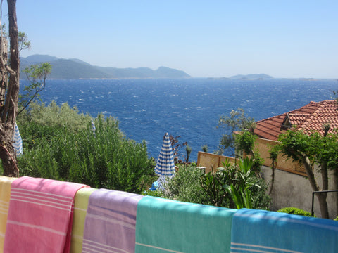 Sorbet holiday towels overlooking the sea