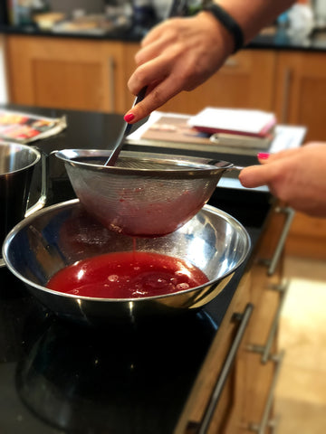 Stir in the raspberries