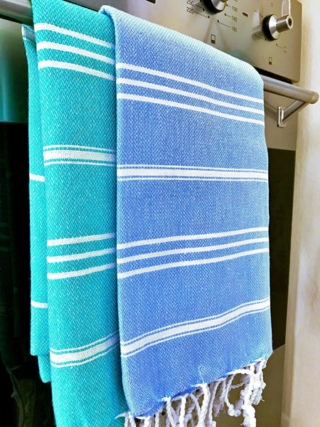 Hammam towels in the kitchen
