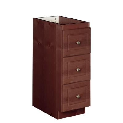 Ultraline 12 in. W x 21 in. D x 34.5 in. H Vanity Drawer Bank Cabinet Only in Dark Alder