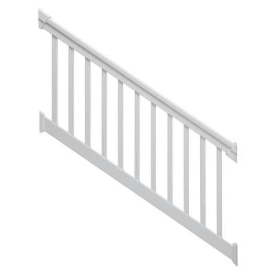 6 ft. x 36 in. 36-Degree to 41-Degree White Stair Rail Kit with Square Balusters