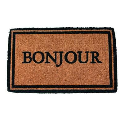 Bonjour 18 in. x 30 in. Extra Thick Hand Woven Coir Door Mat