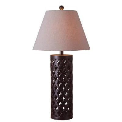 Cut Out 31 in. Golden Flecked Bronze Table Lamp