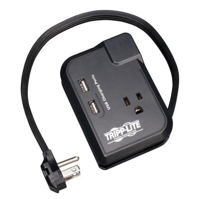 Protect It! 3 AC Power Outlet Travel Size Surge with 2 USB Charging Ports